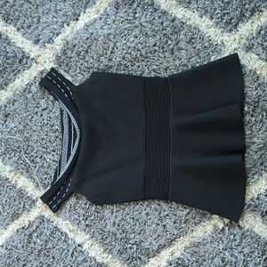 Eva Mendes Peplum Off Shoulder Sleeveless Top Cinched Waist Tank Top Size S